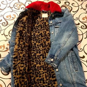 Autumn denim jacket with fur inside from Zara